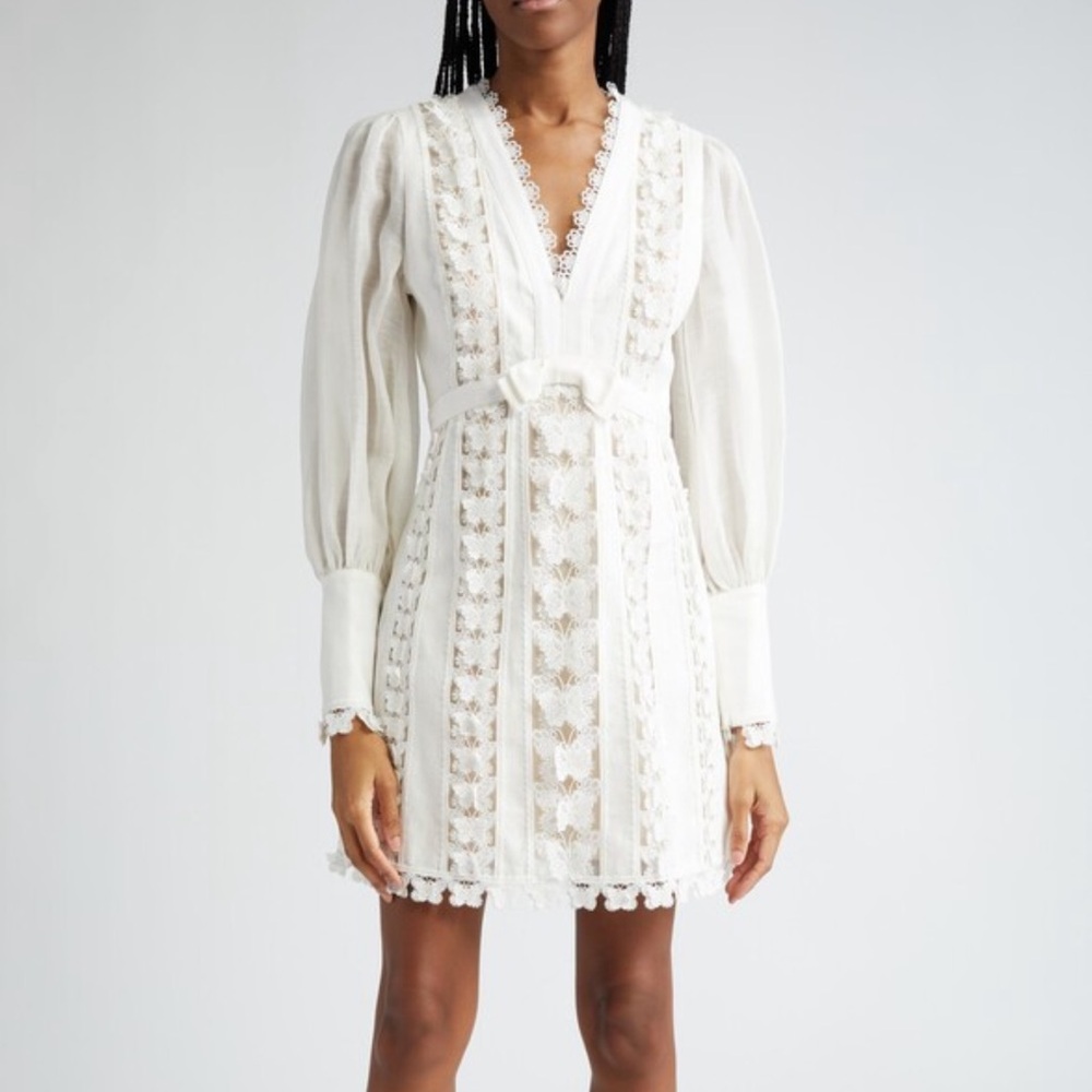 Zimmermann
Flutter Butterfly Lace Long Sleeve Linen Dress